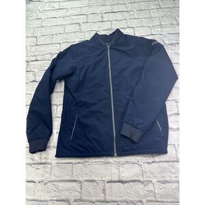 Columbia Blue Full‎ Zip Insulated Reversible Winter Bomber Jacket Womens Large